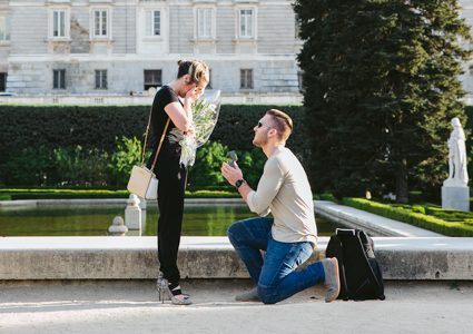 proposal photography at the Palacio Real in Madrid