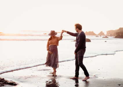 engagement photos in el matador beach, malibu, california