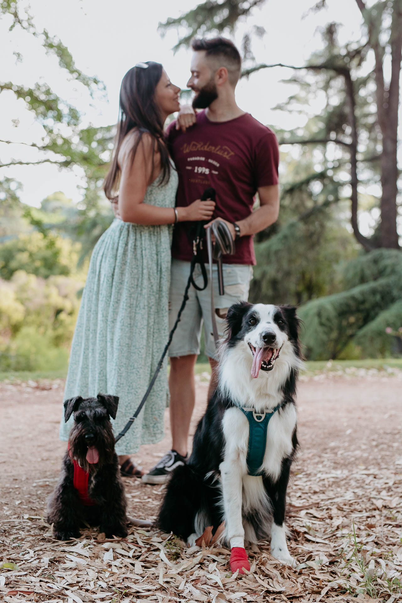 couple photoshoot with dogs in madrid