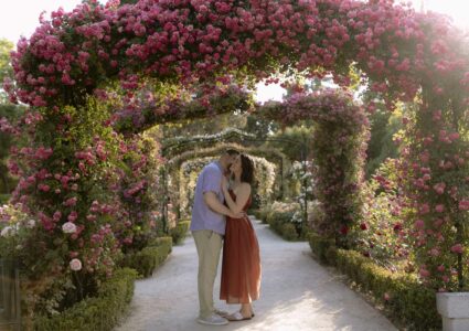 madrid rose garden engagement photo session
