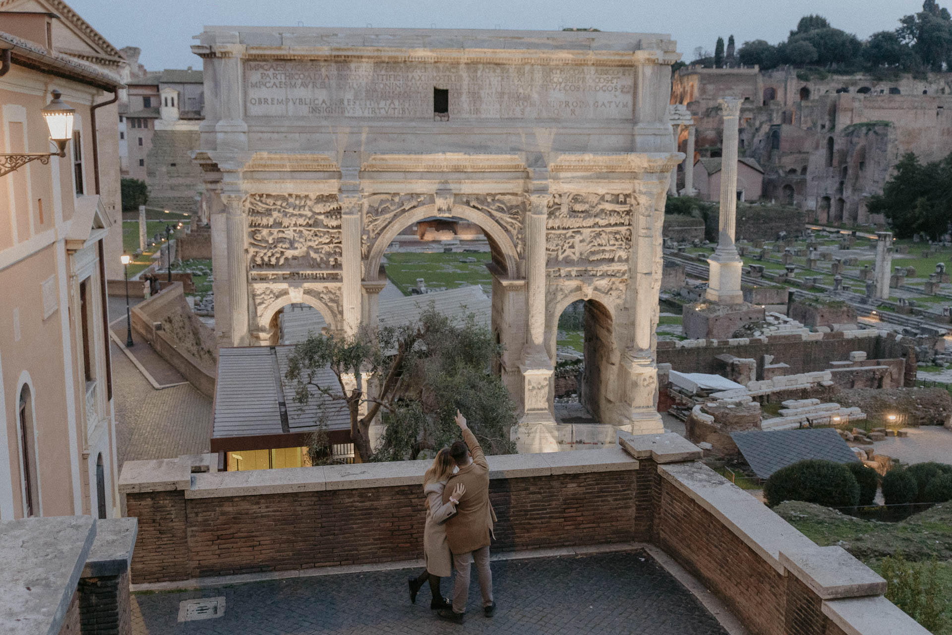 Roman Forum surprise proposal photography