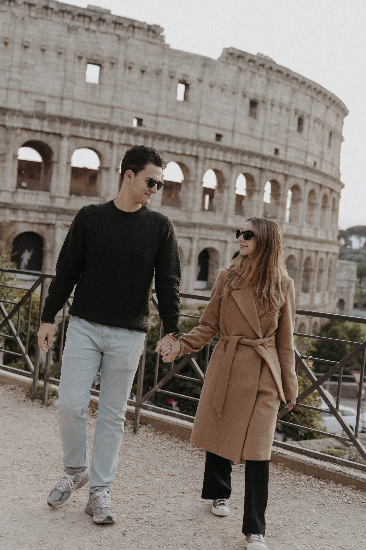 rome engagement photographer with the Roman Colosseum