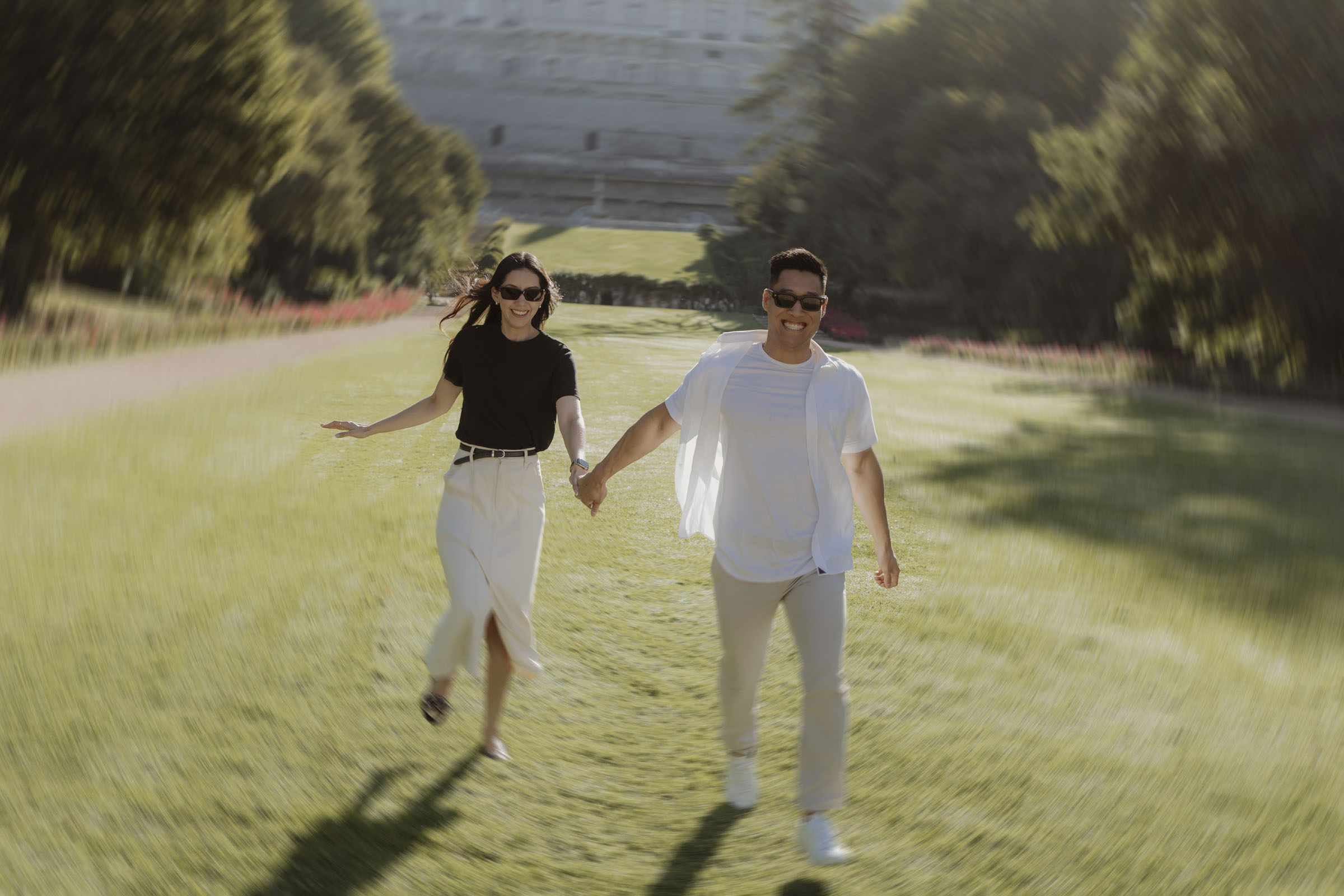 engagement photoshoot at campo del moro park in madrid spain