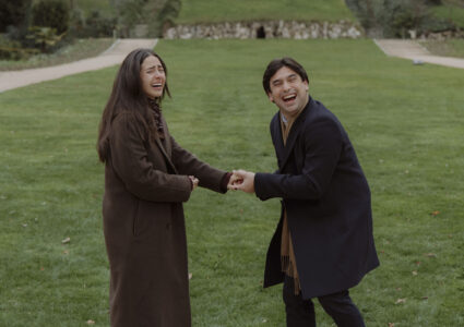 Tears of joy during a surprise engagement in Madrid