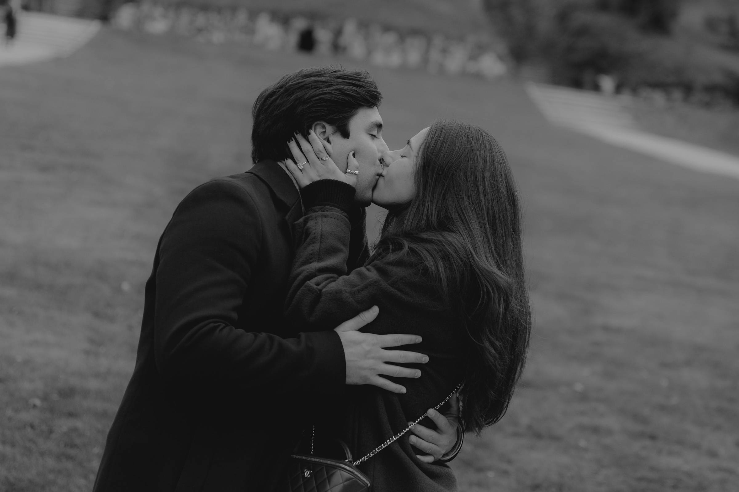 Engagement session at Campo del Moro with palace views
