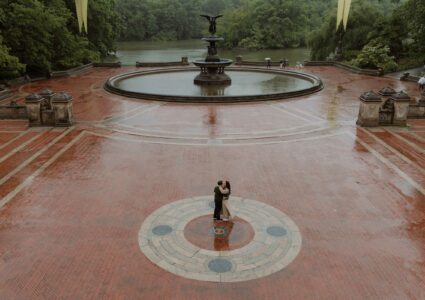marriage proposal photography in central park in the morning